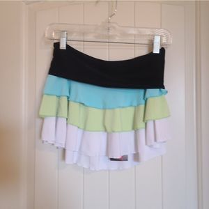 NWT VINTAGE tag 1080 Y2K BLACK BLUE GREEN MINI SHIRT, Size Medium